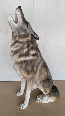 Wolf Figur Statue Skulptur lebensgroß lifesize Gartenfigur Dekofigur Werbefigur - Bild 1 von 4
