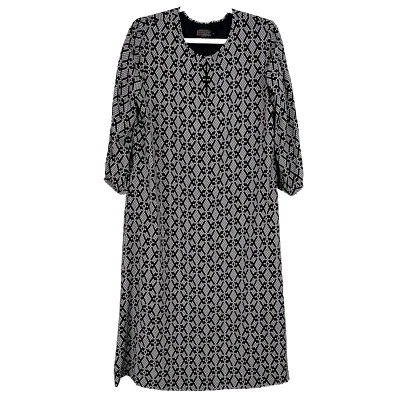 Pendleton City Shift Geometric Print Black 100% Silk Dress Knee Length Women’s 6 - Image 1 of 4