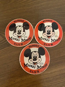 Vintage 1970s Walt Disney Mickey Mouse Club Member Button Pin Lot of Three - Picture 1 of 3
