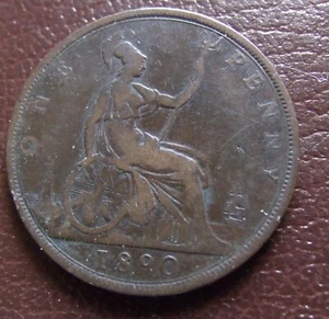 1890 Great Britain One Penny -Queen Victoria - UK - Picture 1 of 2