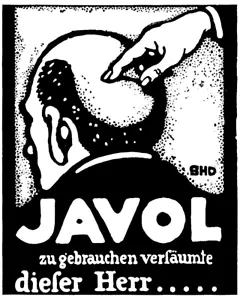 Javol German Hair Product Male Pattern Baldness Bald Man Ad Poster Art Print - Picture 1 of 1