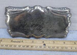 Antique 1800s Named Victorian Casket Coffin Plate Plaque Funeral Death Halloween