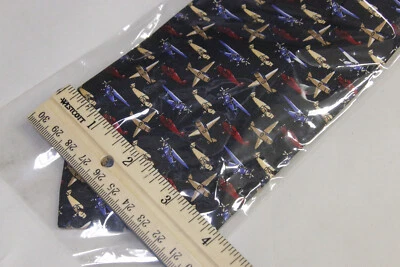 100% Silk Tie - Prop Plane Aircraft Black ~4" Rivets of Boston NEW Old Stock - Image 1 of 3