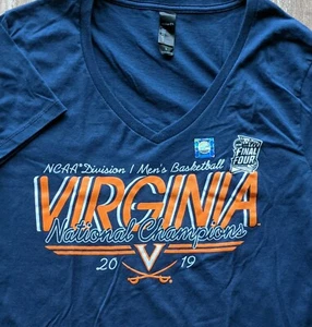 NEW Virginia L Final Four 2019 v-neck T shirt NCAA basketball national champions - Picture 1 of 7