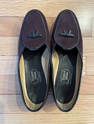 Zapatos Belgas Travelette Usados en Excelente Condición para Damas en Gamuza Borgoña 6.5N Foto 1 de 3
