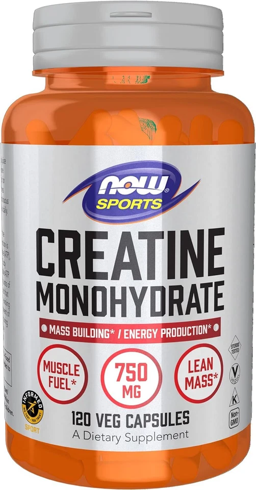 NOW Foods Nutrición Deportiva, Creatina Monohidrato 750 mg, Construcción Masiva*/Energía P Foto 1 de 4