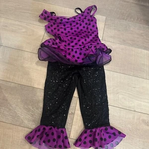WEISSMAN IC LILA SCHWARZ GEPUNKTETES TANZKOSTÜM #11088 - Bild 1 von 6