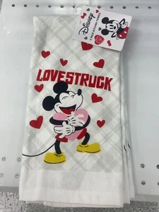 Paquete de 2 toallas de cocina Mickey Lovestruck Día de San Valentín nuevas con etiquetas - Imagen 1 de 1