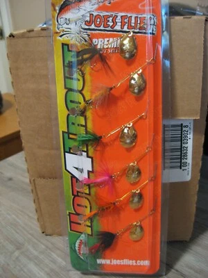 Paquete de 6 cebo giratorio en línea Joe's Flies Premium Hot-4-Trout surtido Foto 1 de 4