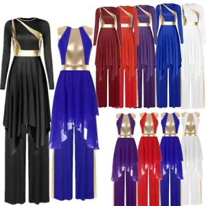Abito da ballo donna lode liturgico senza maniche asimmetrico overlay pantwear - Foto 1 di 136