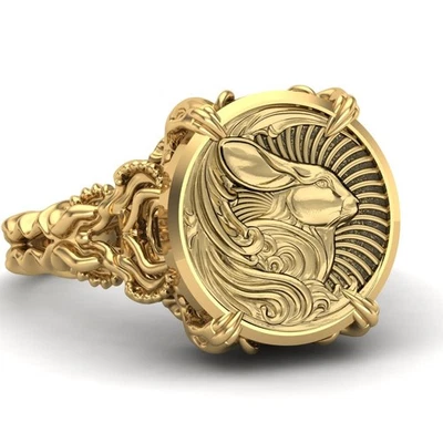 Anillo de conejo celta vikingo para mujer conejito animal joyería de latón Foto 1 de 4