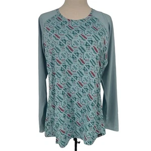 NWT Patagonia Women's Blue Geometric Midweight Capilene Crewneck Top Size S - AC - Picture 1 of 11