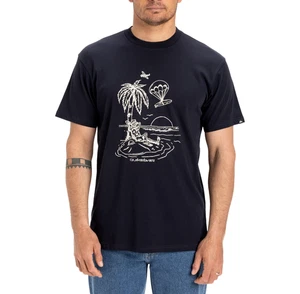 QUIKSILVER MENS T SHIRT.NEW TUNED OUT NAVY CREW COTTON SHORT SLEEVED TOP TEE S25 - Picture 1 of 7