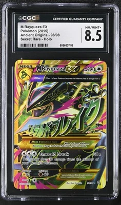 CGC 8.5 M Rayquaza EX 2015 Ancient Origins 98/98 Secret Rare Holo Pokemon Card - Image 1 of 2