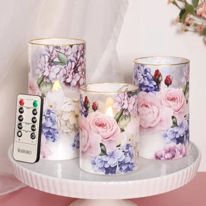 LED Flameless Candles Hydrangea Design with Remote Control & Timer Function -... - Picture 1 of 8