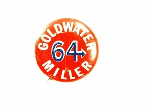 Goldwater-Miller 64 Political Campaign pin-back  Pin - Picture 1 of 4