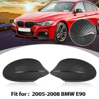 Rearview Mirror Covering Cap Carbon Fiber Pattern for BMW E90 E91 325i 2005-2008 Foto 1 de 4