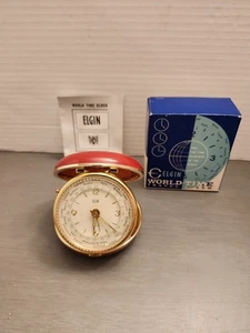 Vintage Elgin Weltzeit Reisewecker - Bild 1 von 4