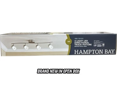 Kit de iluminación LED de pista Hampton Bay EnviroLite de 2,6 pies níquel cepillado 4 cabezales fijos Foto 1 de 4