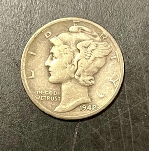 1942/1 Mercury Dime, Scarce Key Date MINT ERROR, RARE - Picture 1 of 2