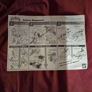 Vintage 1993 Megazord Mighty Morphin Power Rangers Instruction Sheet - Bild 1 von 4