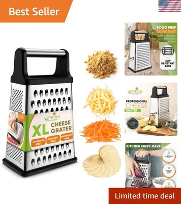 Rallador de queso profesional XL de acero inoxidable - apto para lavavajillas, diseño de 4 caras Foto 1 de 4