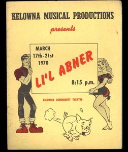KELOWNA (BC) MUSICAL PRODUCTIONS März 1970 * LI'L ABNER Programmdetails gescannt - Bild 1 von 8