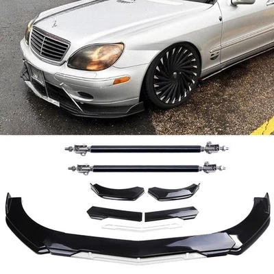 For Mercedes Benz S500 Front Bumper Lip Splitter Sport Spoiler Black White Body - Image 1 of 4