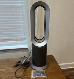 Multiplicador de aire caliente+frío Dyson, calentador de ventilador de enfoque a chorro negro/gris AM09 con 2 controles remotos - Imagen 1 de 9