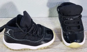 Jumpman Nike Jordan 11 Cool Black Kids Boy Sz 5C VGUC HIGHTOPS Jump Man Shoes #1 - Picture 1 of 16