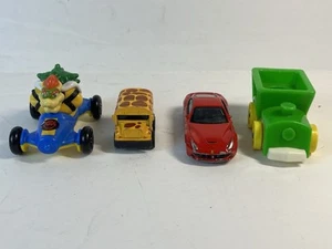 Mixed Lot of 4 Die-cast Plastic Cars Burago F-P Toys Nintendo Pull Back Zoo Bus - Picture 1 of 7