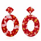 Fashion Silver Red Tassel Stud Earrings Dangle Wedding Jewelry Women Gift