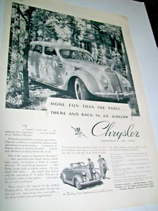 1936 Chrysler Airflow Sedan & Six Convertible Coupe large-upscale-mag car ad - Picture 1 of 1