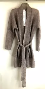 Max Mara Leisure Size Small Mohair Wool Blend Cardigan with Tie Belt Italy Beige - Picture 1 of 12