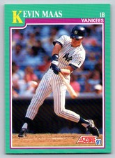 1991  Score #600 Kevin Maas New York Yankees Baseball card