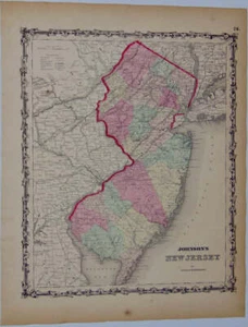 [MAP] Johnson's New Jersey (c. 1861) - Picture 1 of 3
