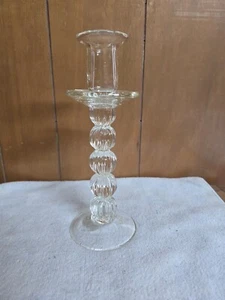 Bubble Glas großer Kerzenständer gerippt Kristall elegant funkelnd - Bild 1 von 9