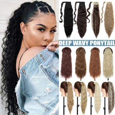 Afro Kinky Puff Curly Ponytail Clip In Pony Tail Hair Extensions Wrap/Claw On - Image 1 of 4