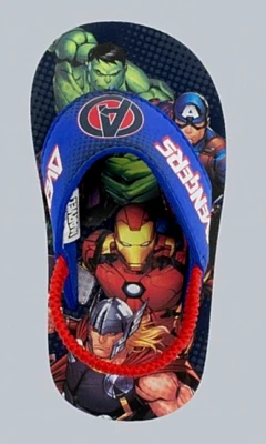 МАЛЕНЬКИЕ (5-6) САНДАЛИИ-ШЛЕПАНЦЫ MARVEL AVENGERS ДЛЯ МАЛЫШЕЙ БЕЗ ЗАСТЕЖЕК НА ЗАДНЕМ РЕМЕШКЕ, СИНИЕ - Изображение 1 из 4
