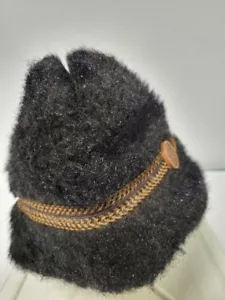 Vintage United Hatters Cap Herren Braun Kunstfell Geflochten Knopf Fedora Hut Größe M - Bild 1 von 12