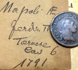 Napoli 6 Tornesi 1791 Italien Ferdinand IV Kupfer - SEHR SELTEN !!!! - Bild 1 von 3