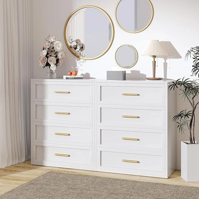 Elegro 40”H Metal Storage Cabine Dresserwith 4 Draw Doors for Office,Closet,Home - Image 1 of 1