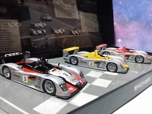 1st Le Mans 3 In-a-Row 3-Car Sweep Audi R8 Set L.E. #0651 Minichamps 1/43 - Picture 1 of 9