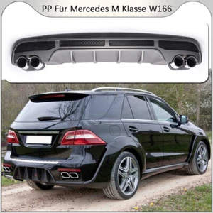 Difusor trasero para Benz Clase M W166 2011-2015 PP faldón trasero labio embellecedores de escape - Imagen 1 de 8