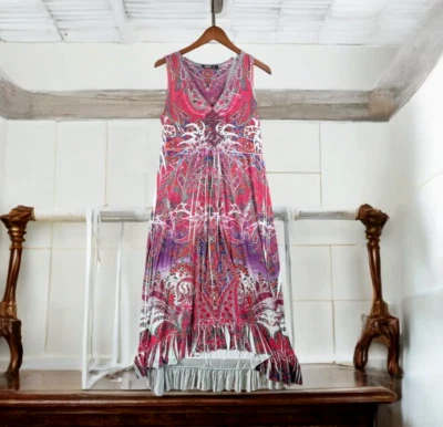 Maxi Vestido Apt 9 Mujer Grande Sin Mangas Funda Bordada Boho Hada Paisley Hippie Foto 1 de 4