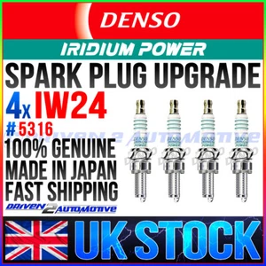 4x DENSO IW24 #5316 IRIDIUM POWER SPARK PLUGS FOR MOTORCYCLES CAGIVA KAWASAKI - Picture 1 of 1