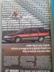 1986 Mercury Sable National Geographic Mag 1986 Colored Ad 10 x 6,5 - Bild 1 von 5