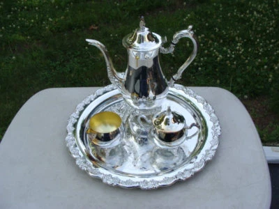 Oneida USA DU MAURIER 4 Piezas Servicio de Café con Bandeja Foto 1 de 4