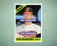 Gene Brabender Baltimore Orioles 1966 Style Custom Baseball Art Card