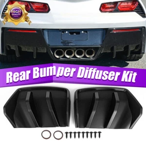 Matte Black Rear Bumper Diffuser Fins Splitter For 2014-2019  Chevy Corvette C7 - Picture 1 of 11
